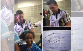 La hija de Boniek estaba feliz por conocer al crack de Argentina y el Barcelona.