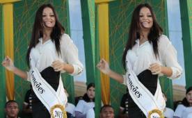 Miss Mançoes, Giselli Mesquita, se robó las miradas en el homenaje que le dieron a Honduras. Foto Delmer Martínez