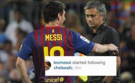 Messi sorprendió a todo el barcelonismo hoy al comenzar a seguir al Chelsea que dirige nada menos que Mourinho.