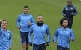 Casemiro durante un entrenamiento con sus compañeros en el Real Madrid. Fotos EFE.