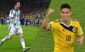 James y Messi se enfrentan también en la Liga de España con el Real Madrid y Barcelona.