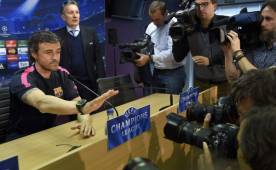 Luis Enrique brindó conferencia de prensa hoy en el Camp Nou. (AFP)