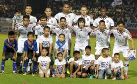 Siam Navy FC consiguió su primer triunfo en Tailandia y el catracho Georgie Welcome fue titular. Foto @RoyalThaiNavy