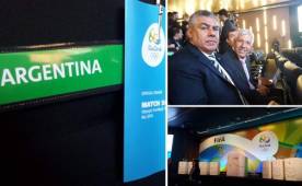 El vicepresidente de la Asociación de Fútbol Argentina (AFA), Claudio 'Chiqui' Tapia durante el sorteo.