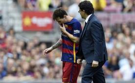 Messi solo disputó ocho minutos contra Las Palmas y se fue lesionado.