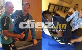 Los médicos de la Selección de Honduras, Guillermo Toledo y Óscar Benítez cuando prueban las cámaras hiperbáricas y el delantero Romell Quioto ingresa a la terapia.