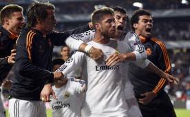 Sergio Ramos gritó a todo pulmón su gol al Atlético que obligó a tiempos extras en la final de Champions. Foto AFP