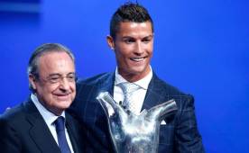 Florentino Pérez, presidente del Real Madrid, asegura que la idea de Cristiano Ronaldo es finalizar su carrera de blanco. Foto EFE