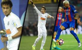 Desde su permanencia en el Santos hasta su arribo al Barcelona, Neymar ha mostrado cambios en su físico.