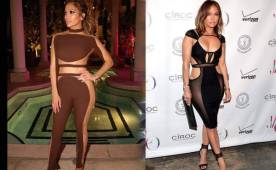 Jennifer López colgó una foto en Instagram del vestuario que usó en su cumpleaños. A la derecha el que utilizó el año pasado.
