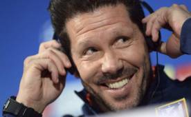 El Cholo Simeone durante la conferencia de prensa de este lunes. Foto AFP.