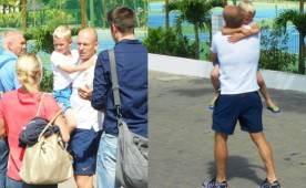 Arjen Robben emocionado con la visita de su familia. (Fotos: Tomadas de Globosporte)
