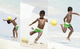 Cristiano Jr muestra que quiere seguir los pasos de su padre en el fútbol. (Fotos: Tomadas de Daily Mail)