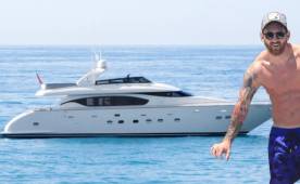 Lionel Messi en su yate por el que paga 7,500 euros al día en alquiler.