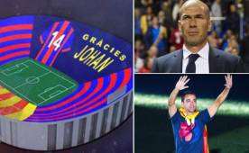 Uno de los momentos más inolvidables de este clásico será el mosaico y homenaje a Johan Cruyff.