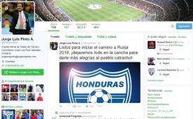 Jorge Luis Pinto utilizó las redes sociales para enviar un mensaje al pueblo hondureño.