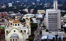 Vista desde los aires de una parte de la ciudad de San Pedro Sula. La capital industrial de Honduras.