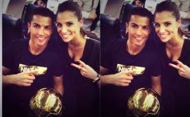 Lucía Villalón estuvo como periodista cubriendo la gala del Balón de Oro y se fotografió junto a Cristiano Ronaldo. Foto Twitter