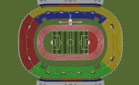 Así luce el estadio Olímpico desde la vista aérea de Minecraft.