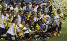 La celebración del América tras haber conseguido el título de Concacaf. FOTO AFP