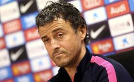 Luis Enrique, técnico del Barcelona, durante la conferencia de este sábado previo al clásico. EFE