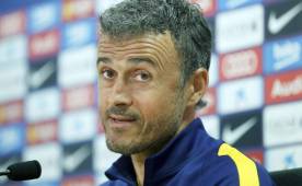 Luis Enrique durante la conferencia de prensa de este viernes.