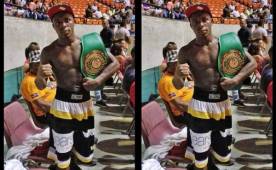 Josec Ruiz, recién bajado del ring, donde derrotó al dominicano Miguel Taveraz.