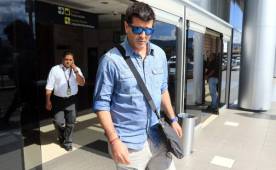 Diego Vázquez a su arribo a Tegucigalpa tras unas cortas vacaciones en Argentina, dijo estar ilusionado con los refuerzos que han llegado al Motagua. Foto Ronald Aceituno.