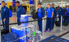 Los jugadores de la Sub20 de Honduras viajaron ilusionados a Jamaica. Foto Melvin Cubas