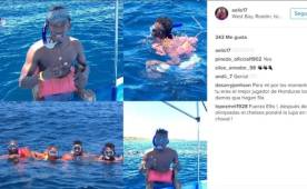 Alberth Elis subió estas fotos buceando en Roatán.