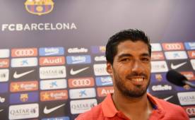 Luis Suárez durante la conferencia de prensa de este viernes. Foto AFP.