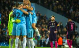 El argentino Lionel Messi no pudo hoy en Inglaterra con el Manchester City.