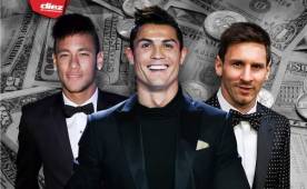Neymar, Cristiano y Messi lideran el ranking de los futbolistas más ricos del mundo.