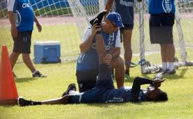 Deiby Flores se unió el martes a los entrenos de la Selección Sub-23 de Honduras con problemas en aductores que al final lo dejan fuera de Río 2016. Foto Neptalí Romero