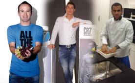 Iniesta ha invertido su dinero en viñedos y en la producción de vinos, Cristiano en moda y Alves en la cocina.