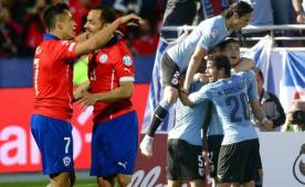 Chile-Uruguay se disputará el próximo miércoles en Santiago por cuartos de final de la Copa América. Fotos AFP y EFE