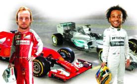 Rakitic y Marcelo en la Fórmula Uno.