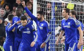 La celebración de Diego Costa junto a sus compañeros. Foto AFP.