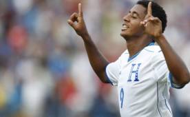 Anthony Lozano celebrando un gol con la selección olímpica de Honduras.