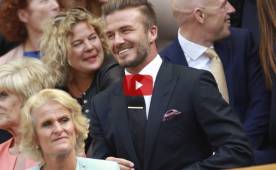 David Beckham fue ovacionado durante el juego de Wimbledon.