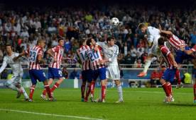 Con este cabezazo de Sergio Ramos, Real Madrid logró la prórroga para derrotar al Atlético.