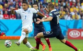 Emilio Izaguirre fue titular en los primeros dos partidos del Mundial, ante Francia y Ecuador. En el segundo fue sustituido por Juan Carlos García.