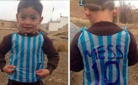 Murtaza Ahmadi se hizo famoso en todo el mundo por haberse elaborado una camisa de Messi con bolsas plásticas.