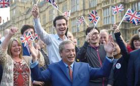 El festejo de los británicos que votaron a favor del Brexit.