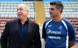 Eduardo Atala y Diego Vázquez durante un entrenamiento en el Nacional.