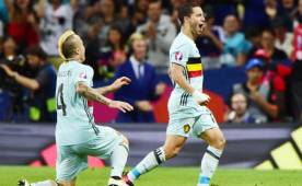 Eden Hazard anotó el tercer gol de los belgas con un golazo en una gran jugada individual.