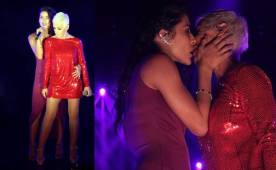 La cantante española Ana Torroja se dio un beso con la mexicana María León.