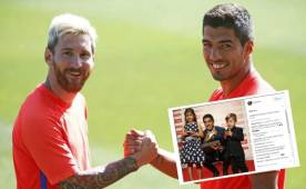 'Felicidades chaval! Vamos arriba', escribió Messi a Suárez demostrando su gran amistad.