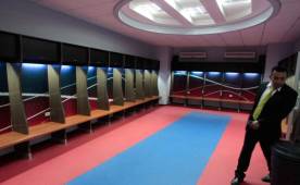 Así es el camerino del Olimpia en el Nacional y donde Real Sociedad se acomodará para buscar su primer título ante Motagua. Foto Ronald Aceituno