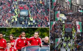 Más de 200 mil personas salieron a las calles para recibir a la selección galesa en Cardiff.